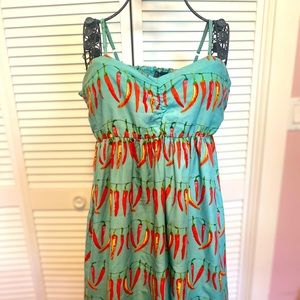 COPY - Apollo Strapy Chili Pepper Aqua Blue Dress L